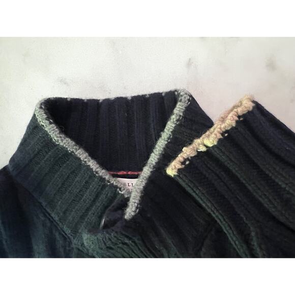 $3850 Brunello Cucinelli 100% Cashmere Chunky Navy Blue Cable Knit Unisex IT50 - Picture 8 of 12